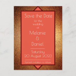 Modernes Art Deco Gatsby Glitzer Rette den Tag Postkarte