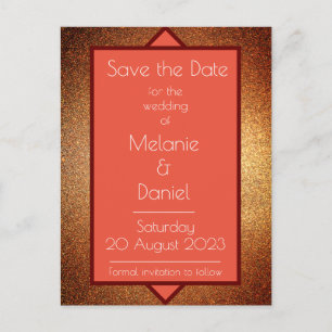 Modernes Art Deco Gatsby Glitzer Rette den Tag Postkarte