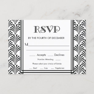 Modernes Art Deco Gatsby UAWG RSVP Karte