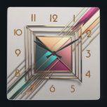 Modernes Art Deco Quadratische Wanduhr<br><div class="desc">Großartiges Uhrendesign. Du wirst es wie andere Liebe bekommen. Sie können dieses Design auch für andere Produkte verwenden,  die Sie mögen,  oder Ihren Text anpassen und hinzufügen. Folgen Sie mir für mehr. Vielen Dank. Ich wünsche Ihnen einen schönen Tag.</div>