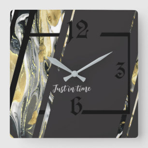 Modernes Art Deco Quadratische Wanduhr