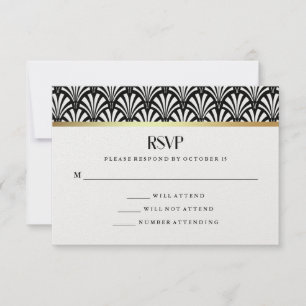 Modernes Art Deco   RSVP für Schwarze und Weiße Ho
