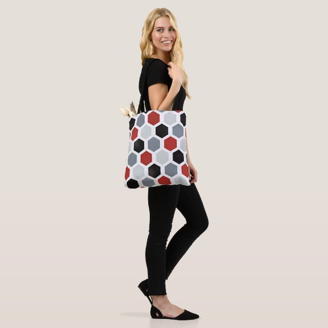 Modernes Art Hexagon Muster Tasche (Am Model)