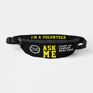 Modernes Ask Me Yellow Black Ehrenamtliches Event Bauchtasche