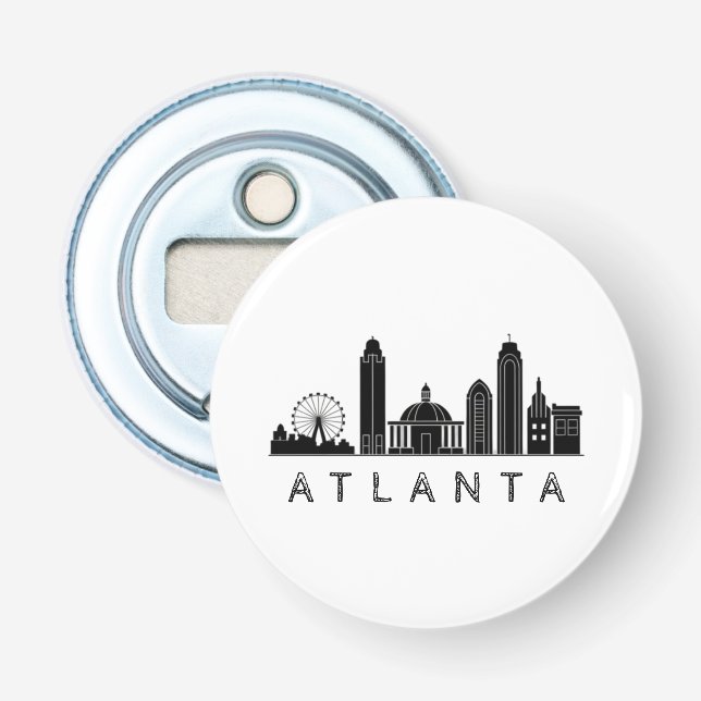 Modernes Atlanta Georgia Stilisierte Skyline Flaschenöffner (Vorderseite)
