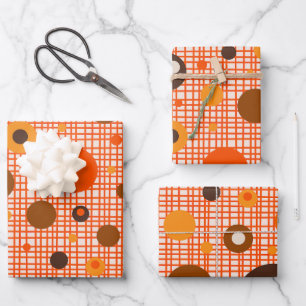 Modernes, atomares Dottern-Muster aus dem Mittelal Geschenkpapier Set