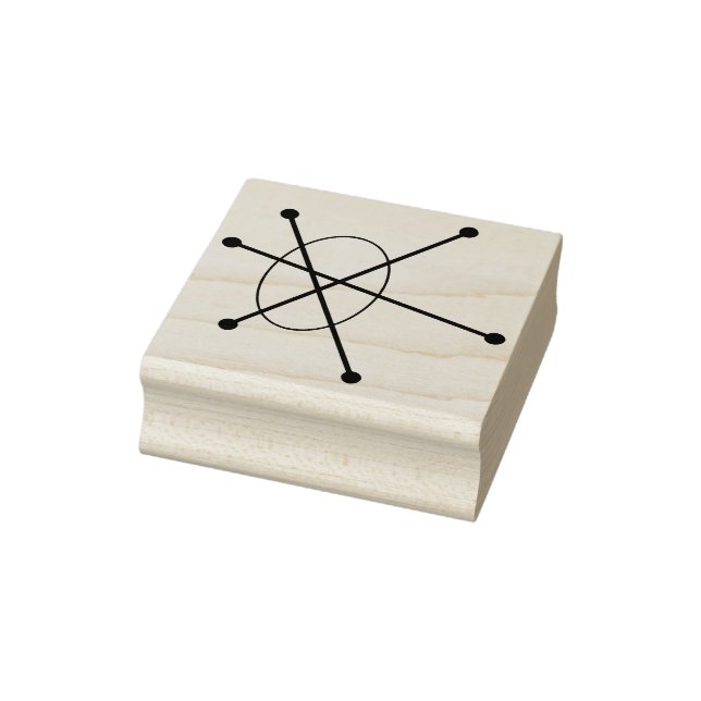 Modernes atomares Nukleares Sputnic-Atom des Mitte Gummistempel (Stempel)