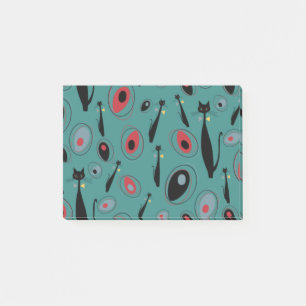 Modernes Atomic Cats Muster aus dem Mittelalter 1. Post-it Klebezettel