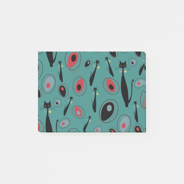 Modernes Atomic Cats Muster aus dem Mittelalter 1. Post-it Klebezettel (Vorderseite)