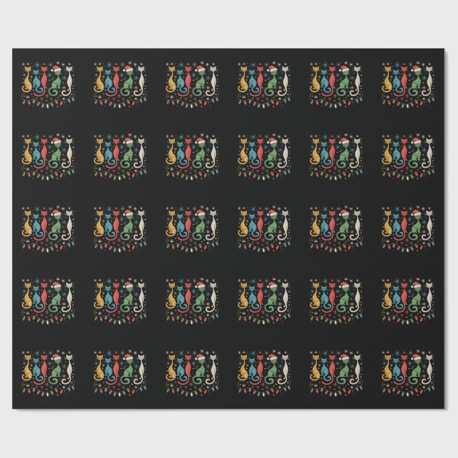 Modernes Aussehen aus dem Mittelalter Xmas Retro 5 Geschenkpapier (Flach)
