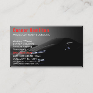 Modernes Auto Detailing Car Wash Elegant Dunkel Visitenkarte