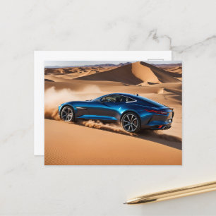 Modernes Auto in der Wüste Postkarte