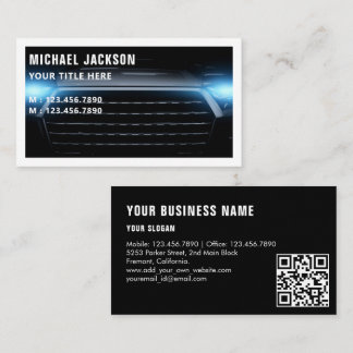 modernes Auto mit Detailinformationen / Reparatur- Visitenkarte
