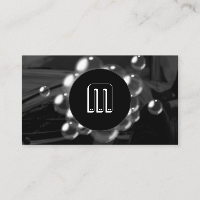 Modernes Auto und Blasen  Visitenkarte (Vorderseite)