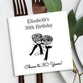 Modernes B&W freut sich auf 30 Jahre Geburtstag Na Serviette