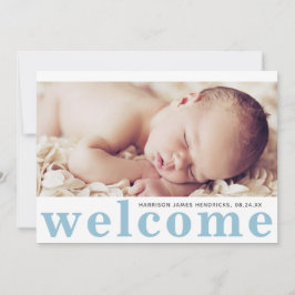 Modernes Baby Boy Foto Geburtsankündigung Einladung