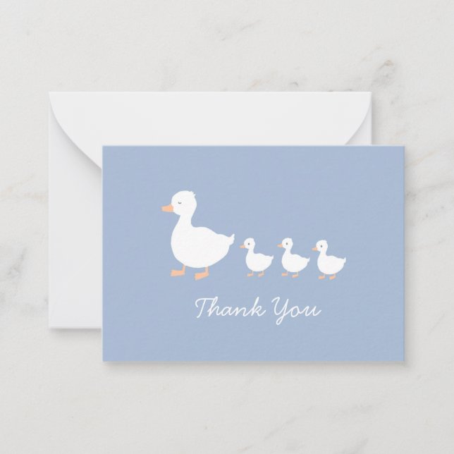 Modernes Baby Duckling Danke an die Flachkarten Mitteilungskarte (Vorderseite)
