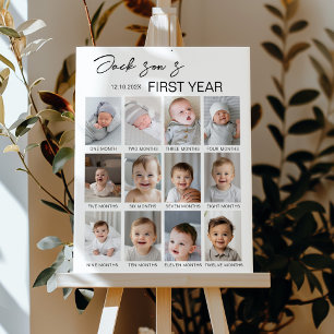 Modernes Baby Foto 1. Geburtstag Milestone Zeichen Poster