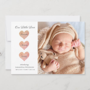 Modernes Baby-Foto - Geburtserklärung Ankündigung