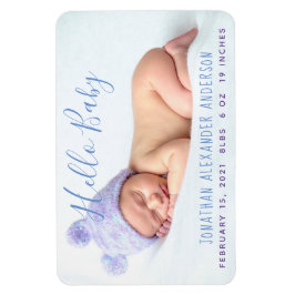 Modernes Baby-Foto - Geburtserklärung Magnet