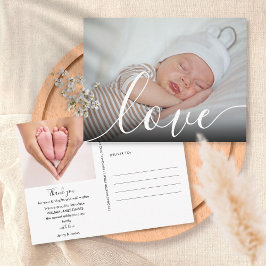 Modernes Baby-Foto - Geburtserklärung Postkarte