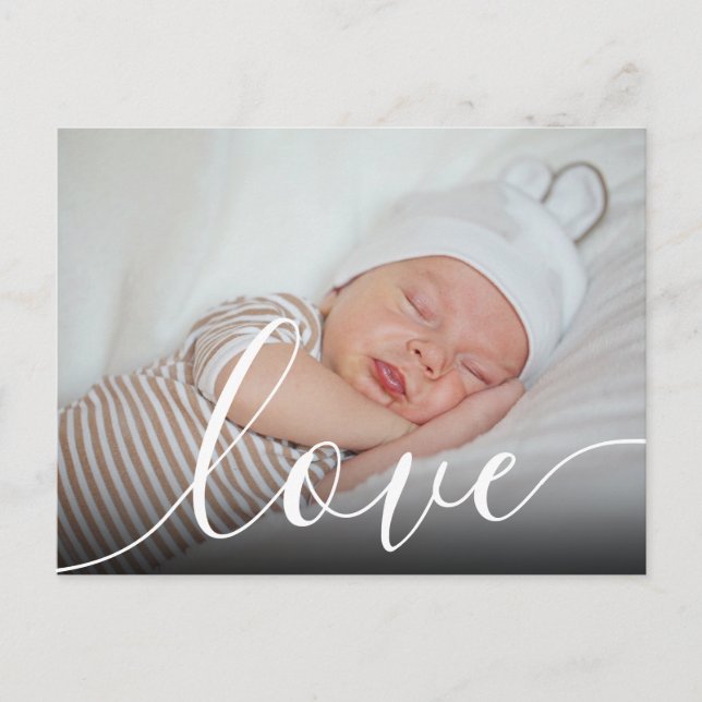 Modernes Baby-Foto - Geburtserklärung Postkarte (Vorderseite)