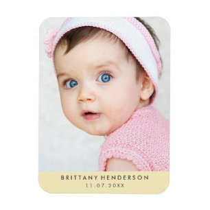 Modernes Baby-Foto   Pastellgelb Magnet