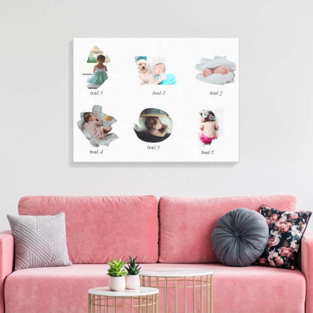 Modernes Baby Fotos Collage Leinwanddruck (Insitu (Wohnzimmer))