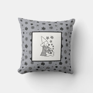 Modernes Baby für Kinder Schwarzer Dog Magician Kissen
