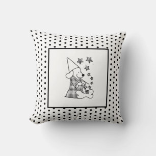 Modernes Baby für Kinder Schwarzer Dog Magician Kissen