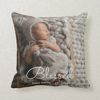 MODERNES Baby-Geburts-Foto-Andenken-Kissen Kissen