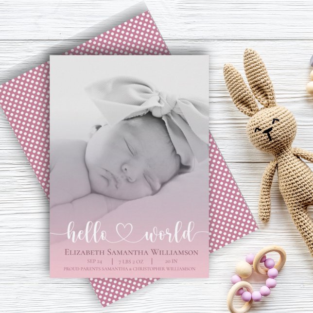 Modernes Baby Girl Announctions-Foto Ankündigung (Von Creator hochgeladen)