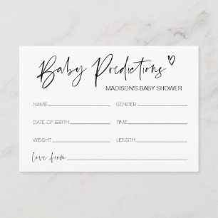Modernes Baby Shower Baby Vorhersagen Duschspiel Begleitkarte