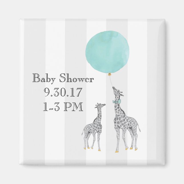 Modernes Baby Shower Magnet (Junge) (Vorne)