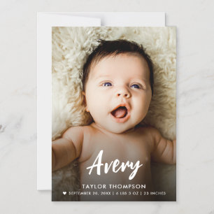 Modernes Babyname Brush-Skript für die individuell Magneteinladung