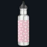 Modernes Babypink und Weißes Muster aus dem Mittel Edelstahlflasche<br><div class="desc">Retro Mid Century Modernes Muster - Abstrakte geometrische Formen - Niedliches und Minimalistisches Muster in Baby Pink.</div>