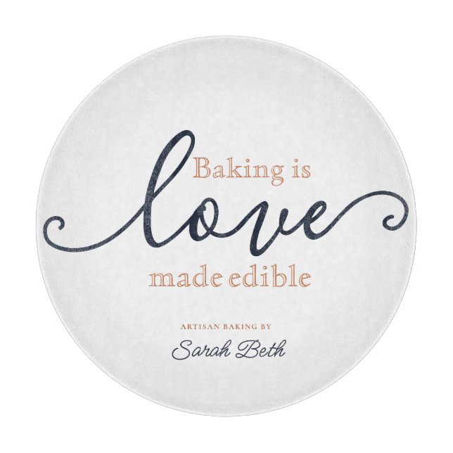 Modernes Backen ist Liebe, die essbar Personalisie Schneidebrett (Vorderseite)