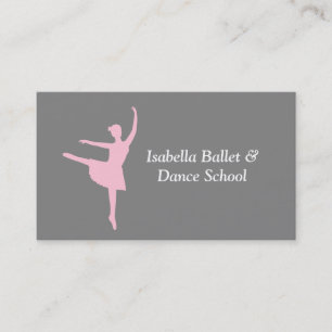 Modernes Ballerina Ballett- und Tanzstudio Grau Visitenkarte