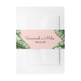 Modernes Banana Leaf Hochzeitseinladung B Einladungsbanderole