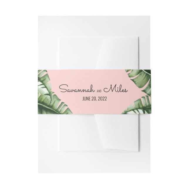 Modernes Banana Leaf Hochzeitseinladung B Einladungsbanderole (Vorderseite Beispiel)