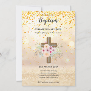 Modernes BAPTISM Christening Bautizo INVITE FLORAL Einladung