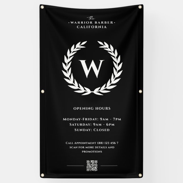 Modernes Barbershop Opening Stunden Banner Zeichen (Vertikal)