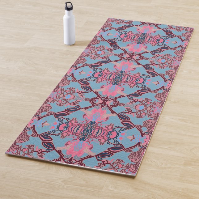 Modernes Barockmuster in Lila rosa Blau Yogamatte (Beispiel)