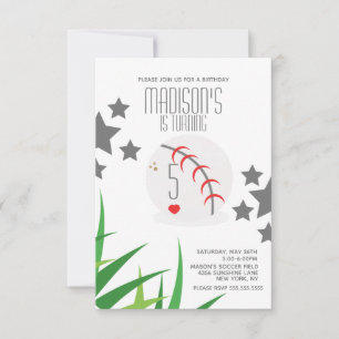 Modernes Baseball Field Birthday Stars Party Einladung