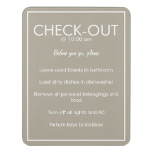 Modernes Basic Beige Guest Karo Out Sign