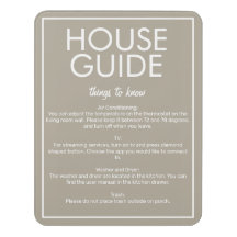 Modernes Basic Beige House Guide Gästebuch