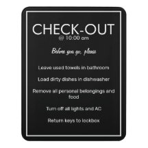 Modernes Basic Black Guest Karo Out Sign