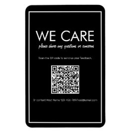 Modernes Basic Black QR Code Feedback Magnet