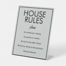 Modernes Basic Gray House Rules Guest Pedestal Sig