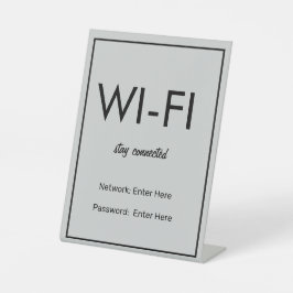 Modernes Basic Light Gray Wi-Fi Guest Pedestal Sig Sockelschild